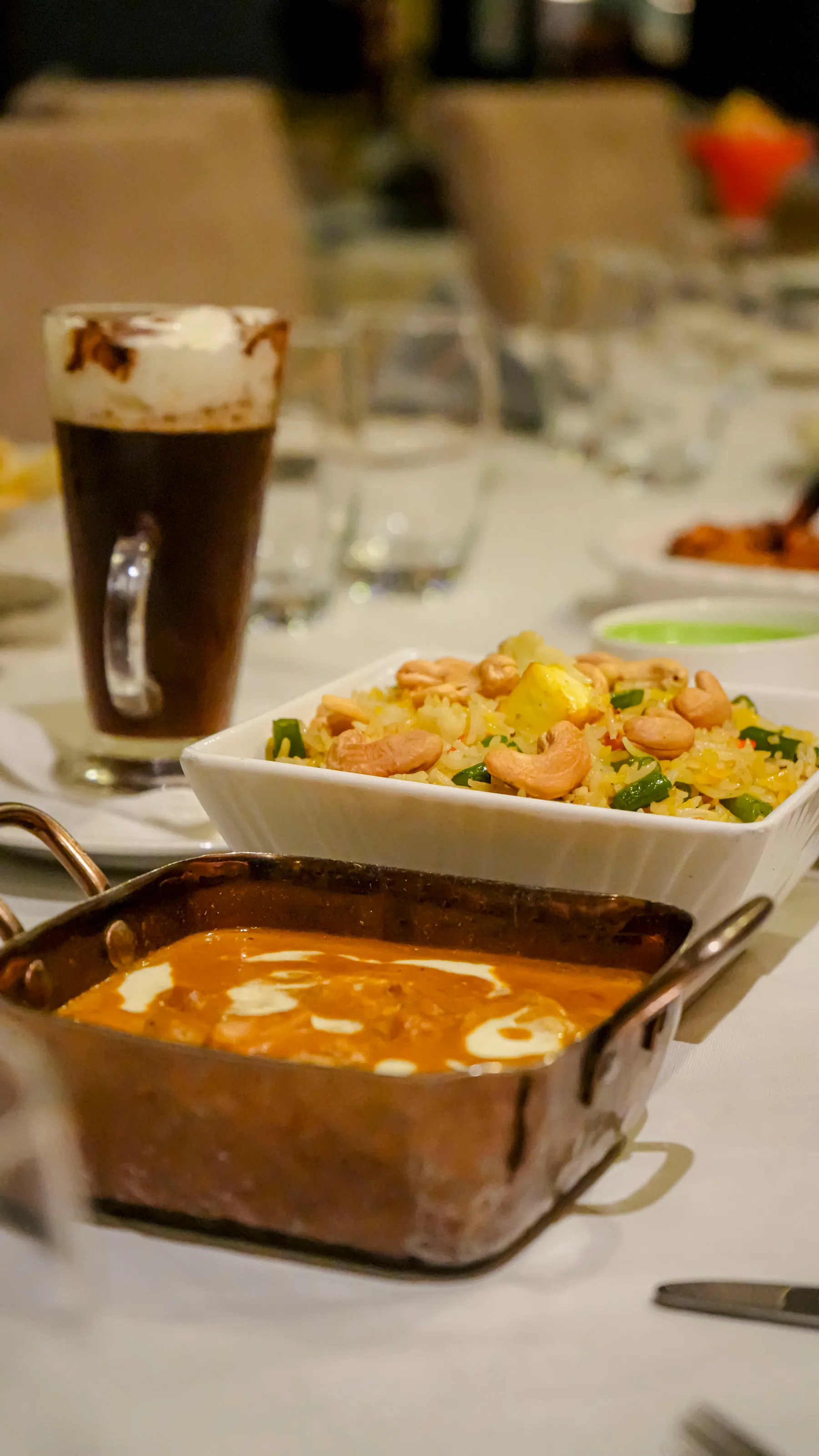 An Alcove feast — butter chicken, biryani and coffee
