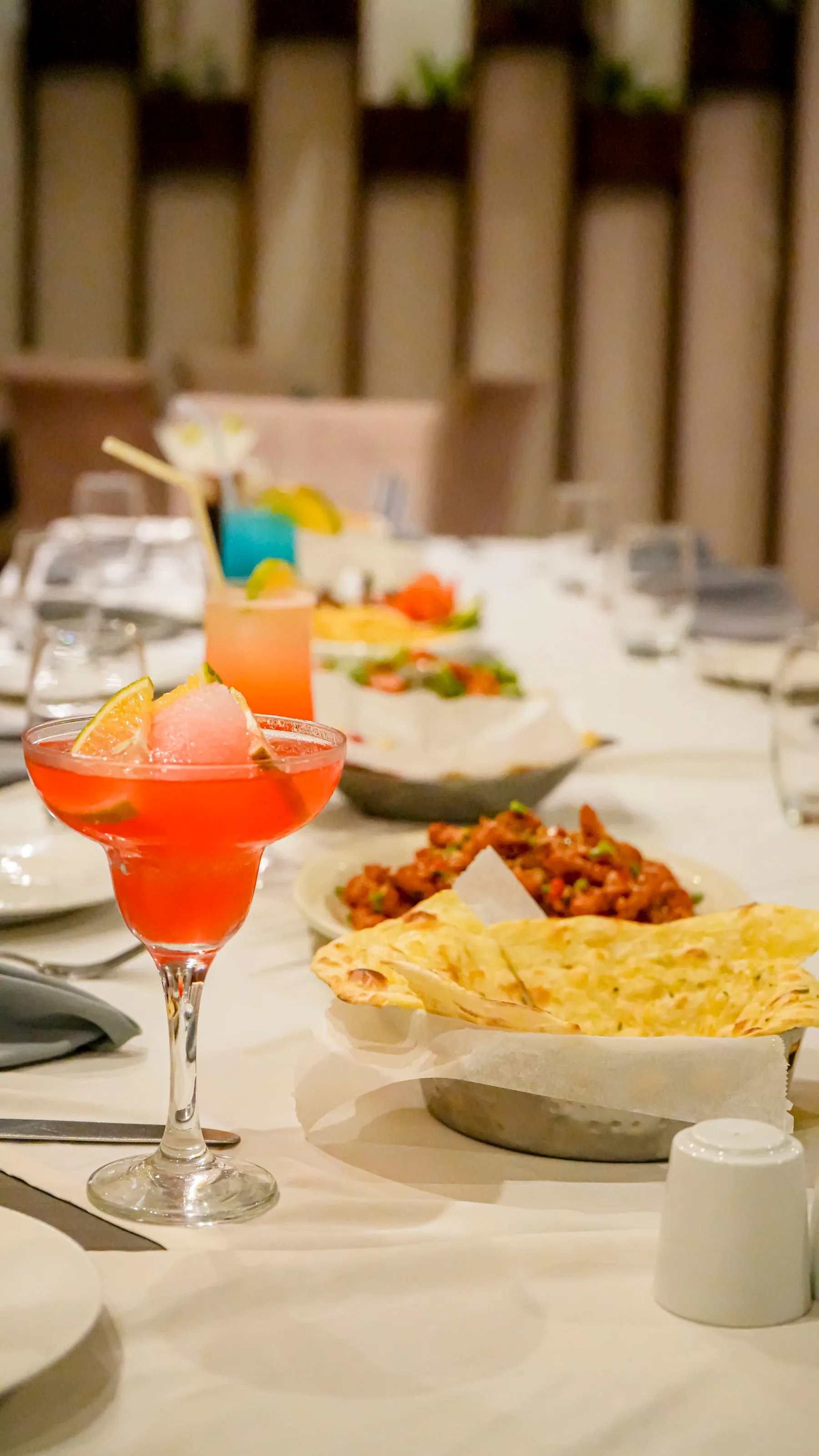 An elegant table laid for dinner at The Alcove